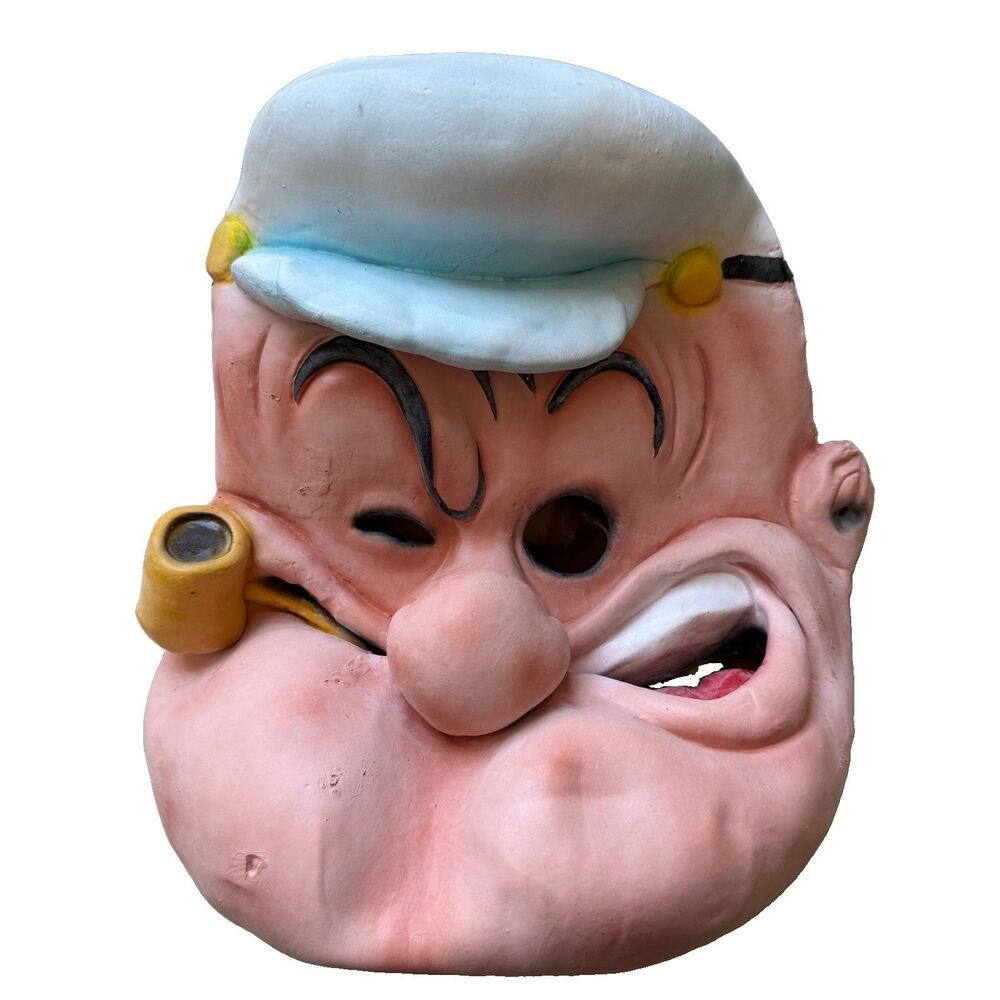 Vintage 2001 POPEYE The Sailor Man MASK by Cinema Secrets Super Rare 15" Latex